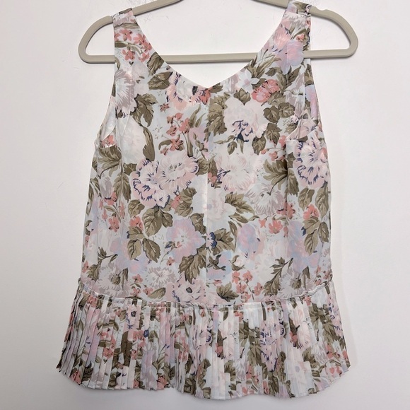 REBECCA TAYLOR Penelope Multicolor Floral Feminine Silk Top Romantic Summer - Picture 11 of 14